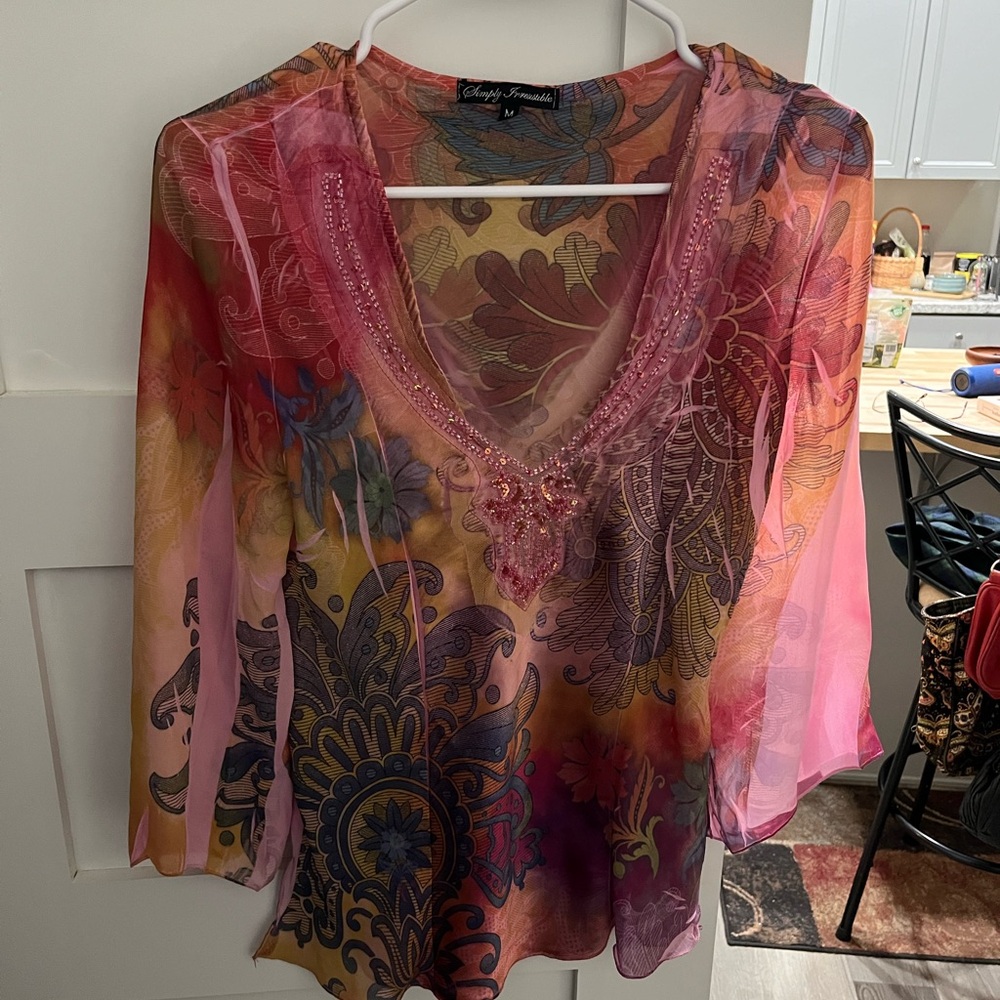 Vintage Floral Blouse